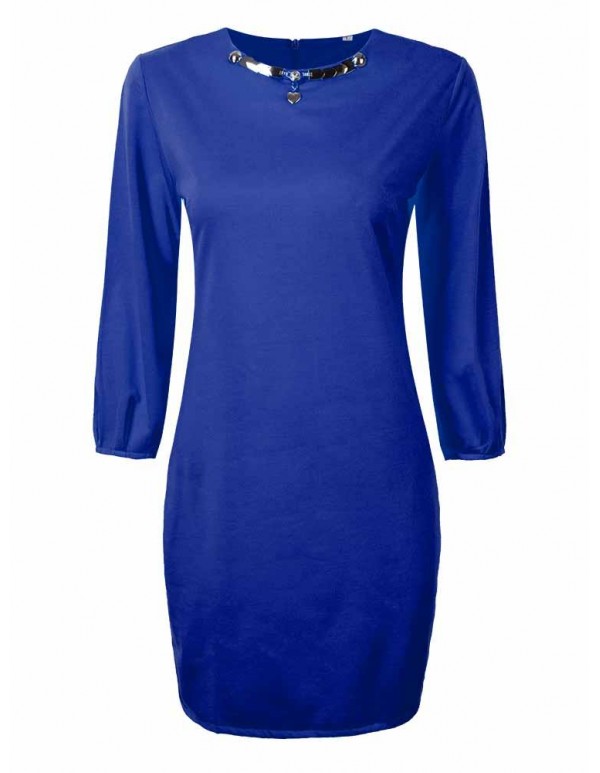 Women Pure Color Four Color Long Sleeve Dress