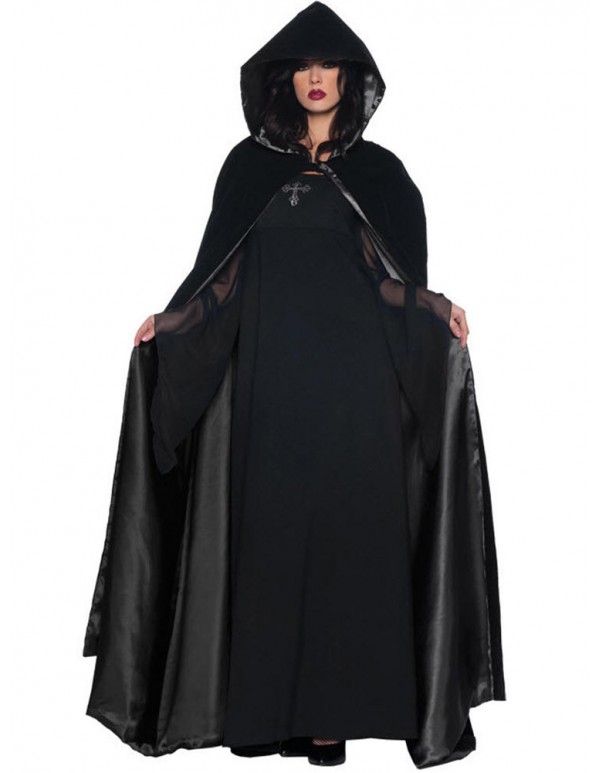 Halloween Vampire Devil Witch Costume Cosplay Party Dress with Cloak