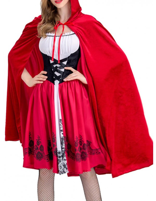 Halloween Costumes Sexy Cloak Patchwork Cosplay Party Mini Dress